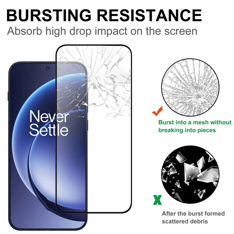 Para OnePlus 15 5G AGC Vidro Temperado com Proteção Total com Cola Completa e Borda Preta