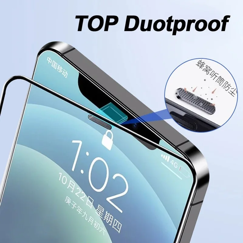 For iPhone 18 Pro / 17 Pro Full Screen Protector HD Clear Silk Printing High Aluminium-silicon Glass Film with Dust Removal Installation Frame - As Shown - 5