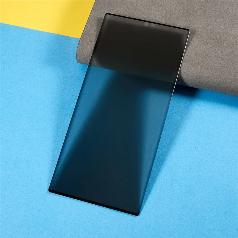 Protecteur d'écran pour Samsung Galaxy S23 Ultra, verre trempé incurvé 3D anti-explosion anti-espionnage avec couverture complète (colle sur les côtés)