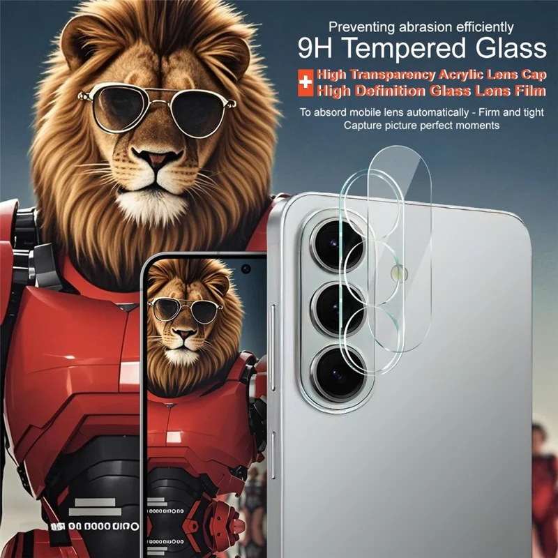 IMAK For Samsung Galaxy S26+ Tempered Glass Full Cover Camera Lens Protector + Acrylic Lens Cap