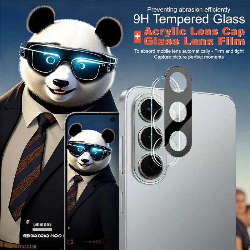 IMAK für Samsung Galaxy S26 gehärtetes Glas Vollschutz Objektivfolie + Acryl Cap (schwarze Version)