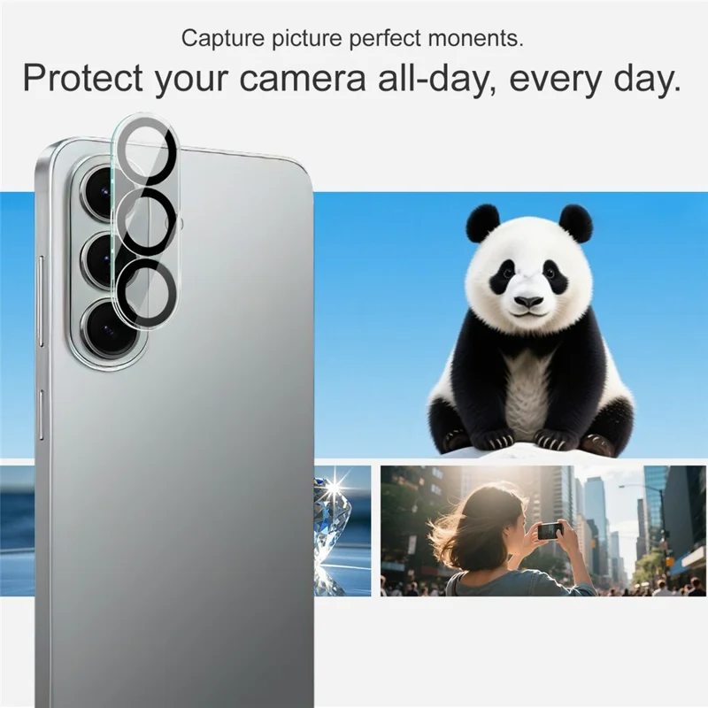 IMAK For Samsung Galaxy S26 Tempered Glass Camera Lens Protector Acrylic Lens Cap (Black Circle Design)