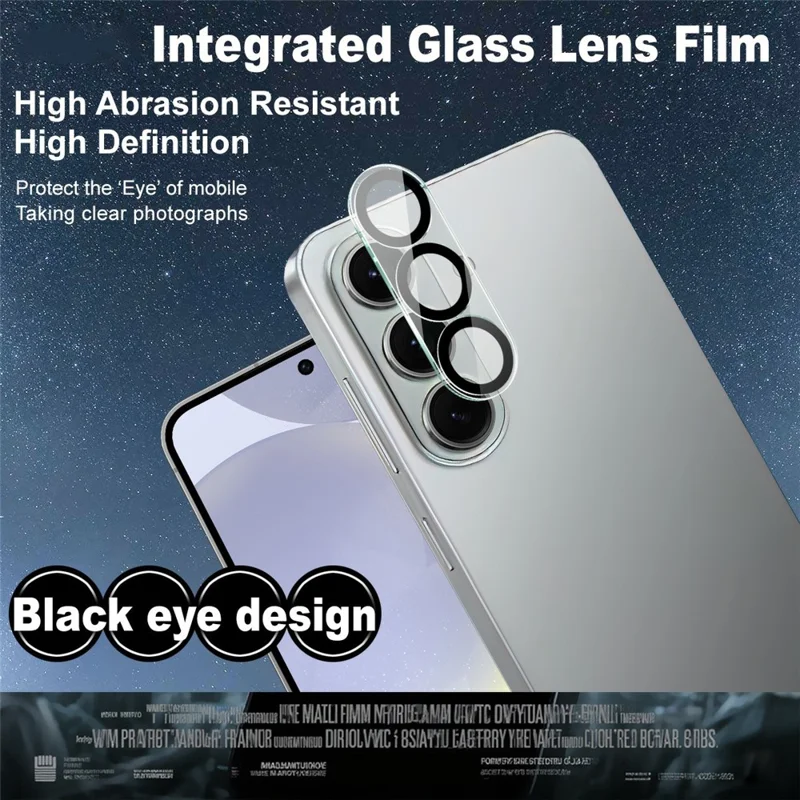 IMAK For Samsung Galaxy S26+ Tempered Glass Camera Lens Protector Acrylic Lens Cap (Black Circle Design)
