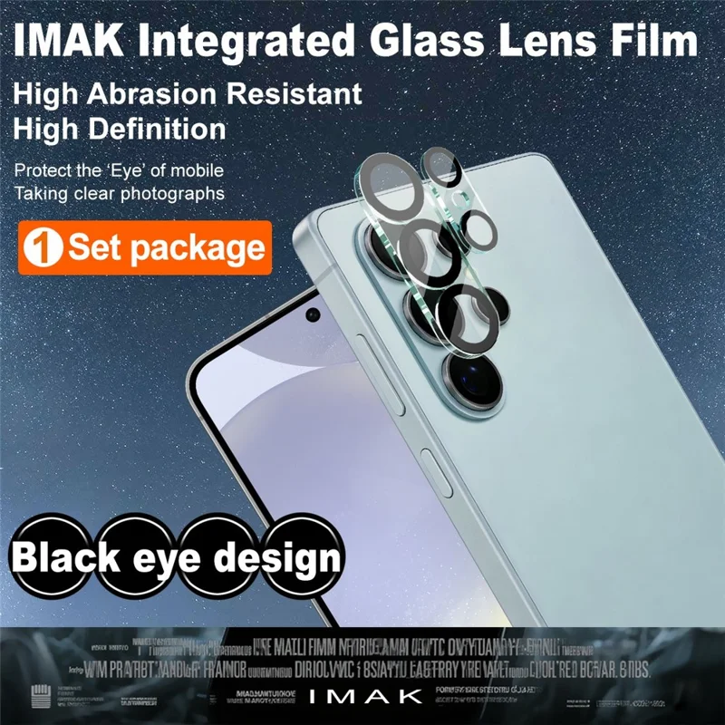 IMAK For Samsung Galaxy S26 Ultra Tempered Glass Camera Lens Protector Acrylic Lens Cap (Black Circle Design)
