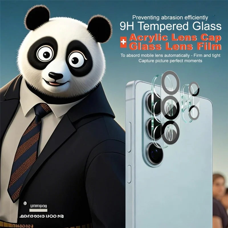 IMAK For Samsung Galaxy S26 Ultra Tempered Glass Camera Lens Protector Acrylic Lens Cap (Black Circle Design)