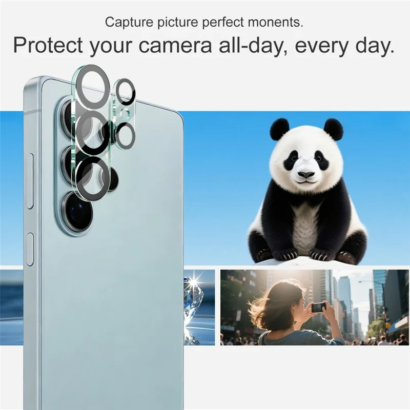 IMAK For Samsung Galaxy S26 Ultra Tempered Glass Camera Lens Protector Acrylic Lens Cap (Black Circle Design)