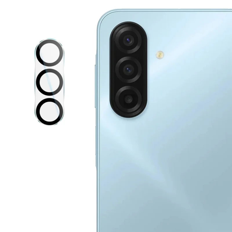 IMAK For Samsung Galaxy A17 5G / A17 4G Tempered Glass Camera Lens Protector Acrylic Lens Cap (Black Circle Design)