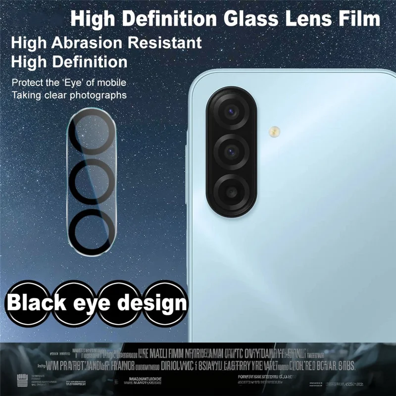 IMAK For Samsung Galaxy A17 5G / A17 4G Tempered Glass Camera Lens Protector Acrylic Lens Cap (Black Circle Design)