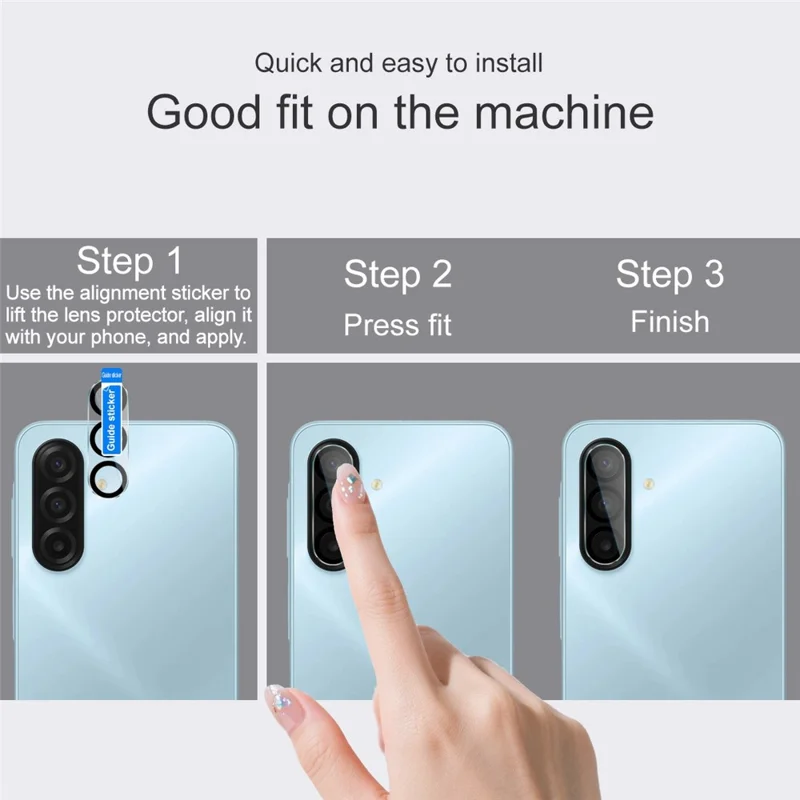 IMAK For Samsung Galaxy A17 5G / A17 4G Tempered Glass Camera Lens Protector Acrylic Lens Cap (Black Circle Design)