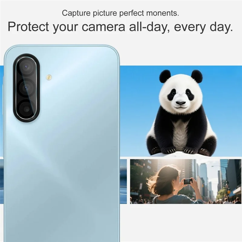 IMAK For Samsung Galaxy A17 5G / A17 4G Tempered Glass Camera Lens Protector Acrylic Lens Cap (Black Circle Design)