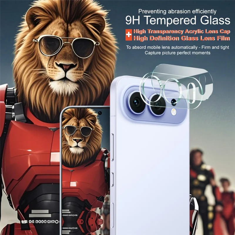 IMAK For Honor 500 5G Tempered Glass Full Cover Camera Lens Protector + Acrylic Lens Cap