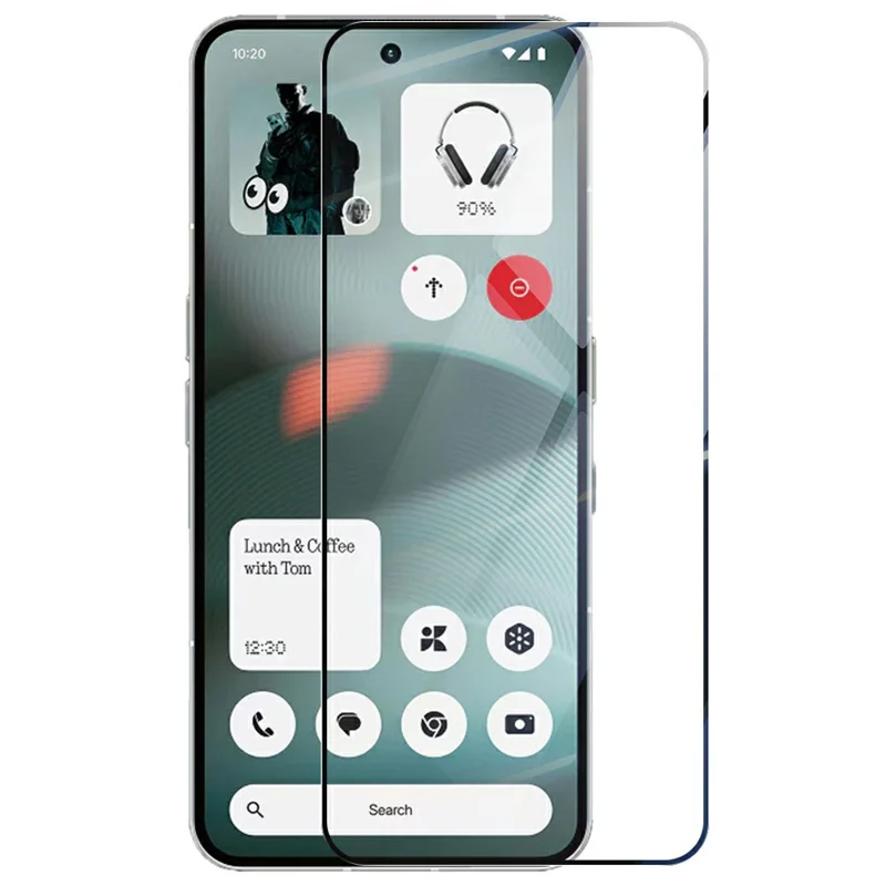 RURIHAI Protector de Pantalla Completo para Nothing Phone (3a) Lite 5G, Película de Vidrio de Alta Resistencia con Silicona de Aluminio, Adhesivo Completo, Doble Temple