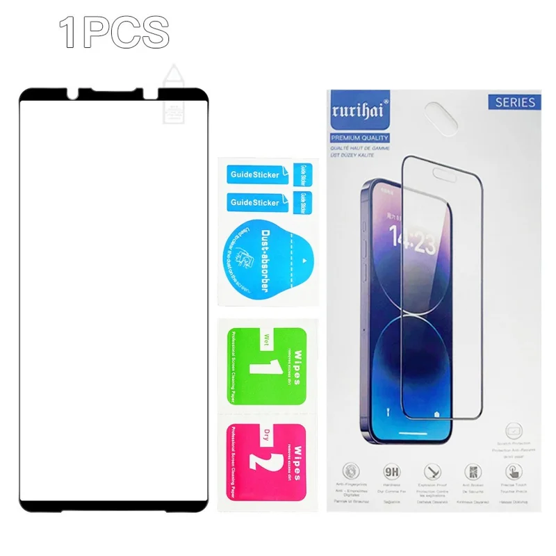 RURIHAI för Sony Xperia 1 VII, fullskärmsbeskydd, helklistrad, sekundärhärdad film av högkvalitativ aluminium-siliciumglas