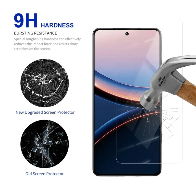 RURIHAI 10 unidades para Xiaomi Poco F8 Pro / Redmi K90 5G Protector de pantalla de 0,18 mm de cristal de aluminosilicato HD transparente con adhesivo completo (desbloqueo por huella dactilar) (NO cubrimiento completo)