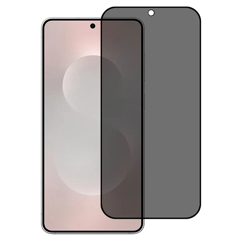 For Samsung Galaxy S26+ / S25 Edge Skærmværn af Hærdet Glas med Fuld Læmning, Sort Kant, 360° Anti-Spy, Fingeraftryksaflåsning