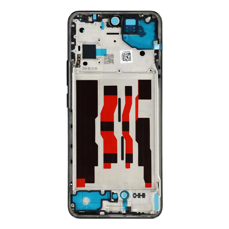 For Oppo Reno12 5G (Global) Middle Plate Frame Repair Part (A-Side) (without Logo) - Black