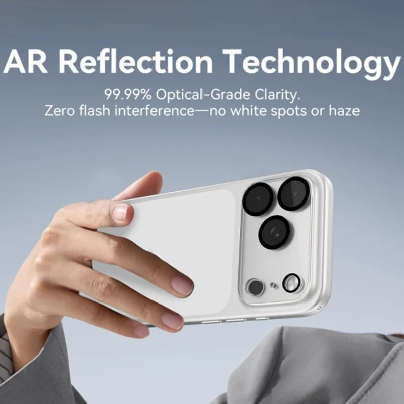 For iPhone 17 Pro Max Camera Lens Protector Black Ring Silk Printing Tempered Glass Acrylic Lens Film