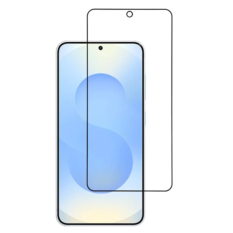 Til Samsung Galaxy S26+ fuldskærm, tempered glass, fuld lim, silkeprint skærmprotector (fingeraftryksgenkendelse)