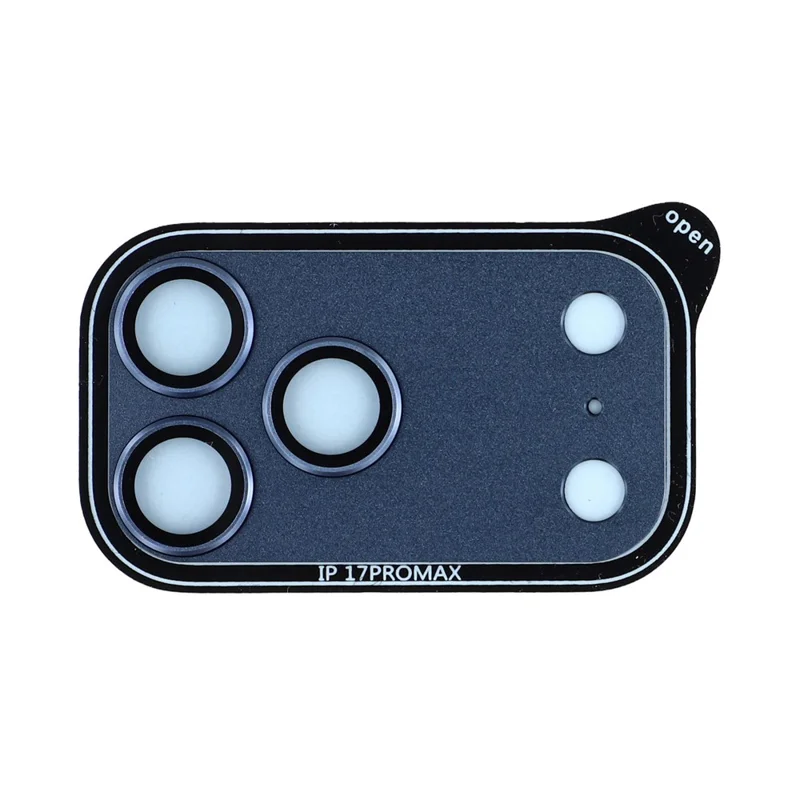 For iPhone  17 Pro Max Camera Lens Protector Aluminum Alloy Metal Frame + Tempered Glass Lens Film - Blue