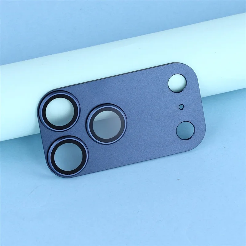 For iPhone  17 Pro Max Camera Lens Protector Aluminum Alloy Metal Frame + Tempered Glass Lens Film - Blue