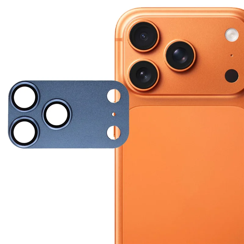 For iPhone 17 Pro Camera Lens Protector Aluminum Alloy Metal Frame + Tempered Glass Lens Film - Blue