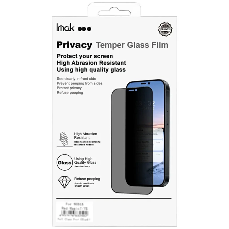 IMAK Privacy Screen Protector for OnePlus Ace 6 5G / Ace 6T 5G / 15R 5G Anti Peep Full Cover Tempered Glass Film (Fingerprint Unlock)