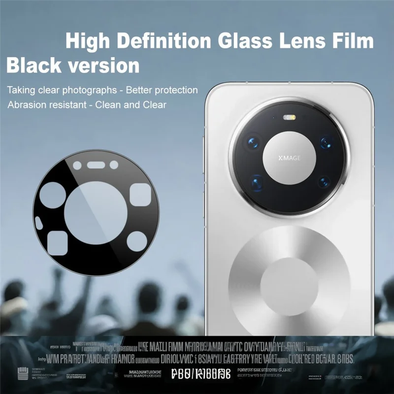 IMAK For Huawei Mate 80 Pro Max Camera Lens Protector Tempered Glass HD Clear Full Cover Lens Film (Black Version)