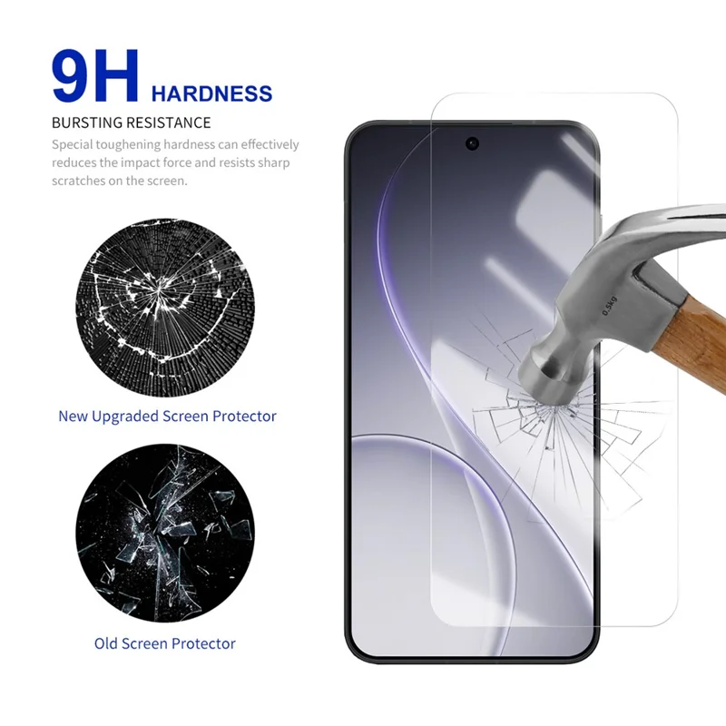 RURIHAI 10 Unidades para Oppo Reno15 5G Protector de Pantalla 0,26 mm 2.5D de Vidrio de Alta Silicona de Aluminio con Adhesivo Completo (NO Cobertura Total)