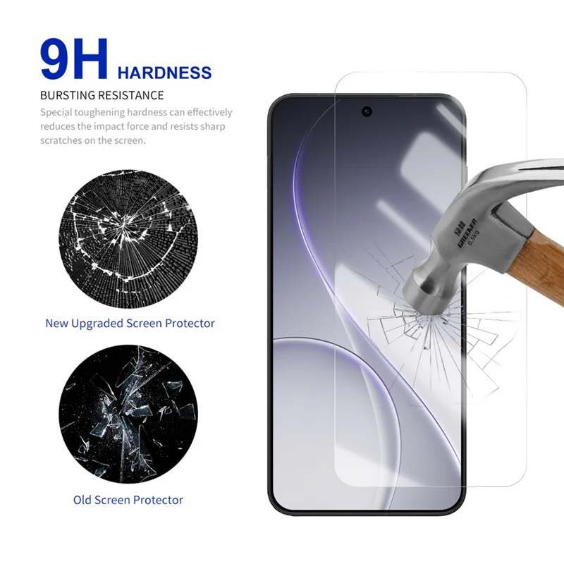RURIHAI 10Pcs For Oppo Reno15 Pro 5G Screen Protector 0.26mm 2.5D Full Glue High Aluminium Silicon Glass Film (NOT Complete Covering)
