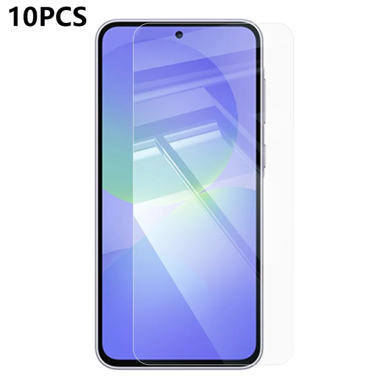 RURIHAI 10 Unidades para Samsung Galaxy A37 / A57 Protector de Pantalla 0.26mm 2.5D de Vidrio de Alta Silicona de Aluminio con Adhesivo Completo (NO Cobertura Total)