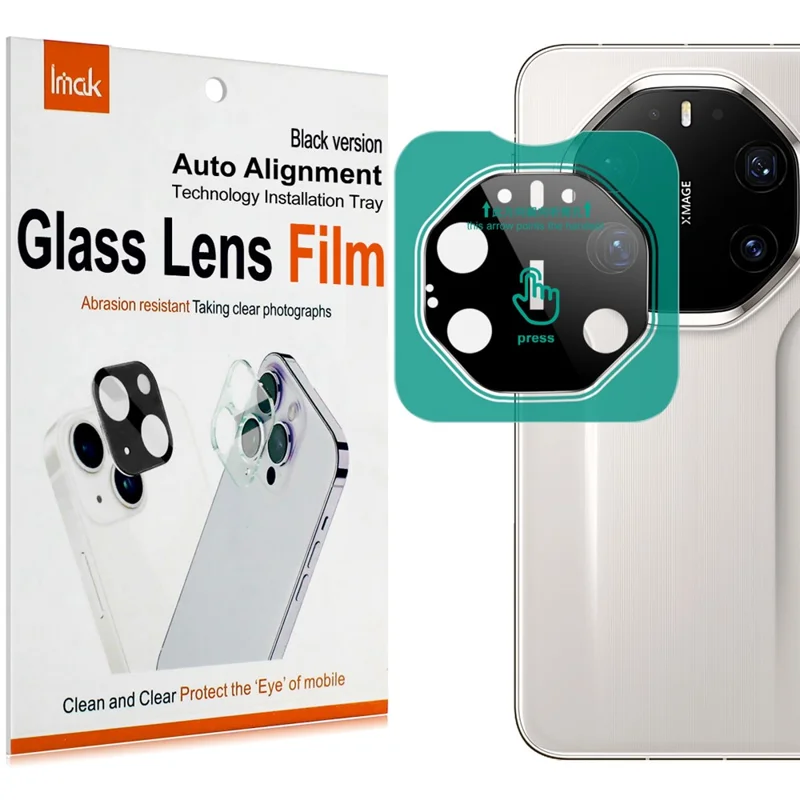 IMAK For Huawei Mate 80 RS Ultimate Tempered Glass Full Cover Camera Lens Protector with Self Positioning Frame (Black Version)