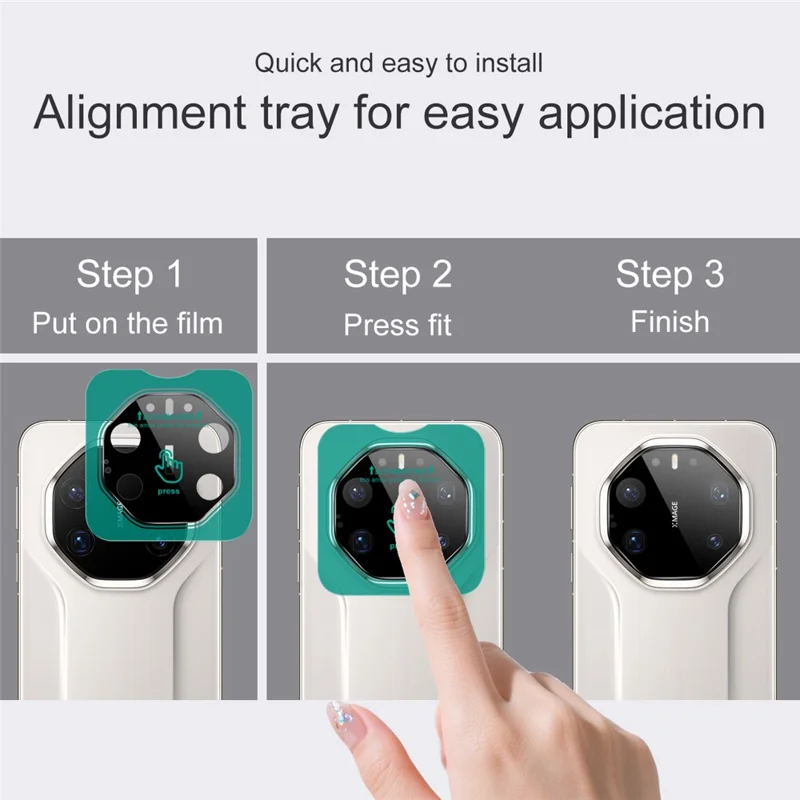 IMAK For Huawei Mate 80 RS Ultimate Tempered Glass Full Cover Camera Lens Protector with Self Positioning Frame (Black Version)