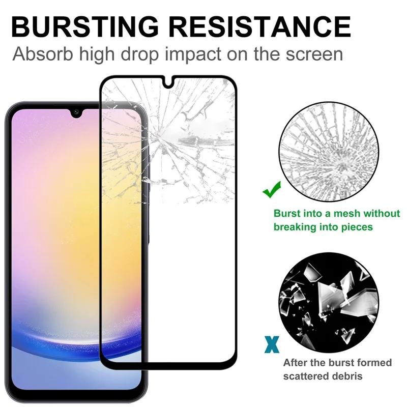 Para Samsung Galaxy A57 Cristal Templado AGC con Protector de Pantalla de Borde Negro de Adhesión Total y Cobertura Completa