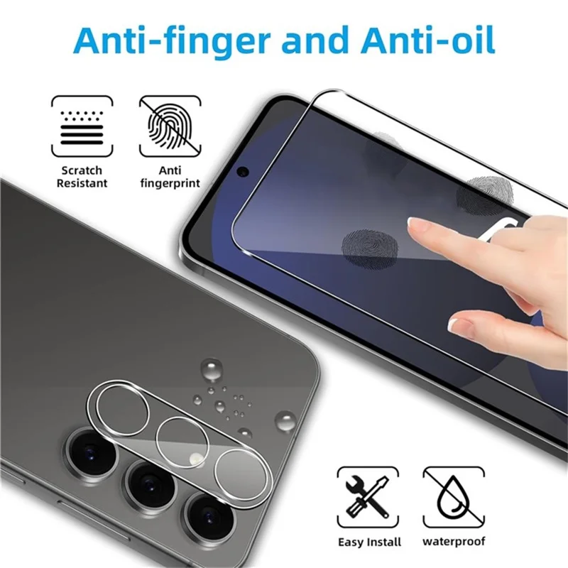 2Pcs For Samsung Galaxy A37 Screen Protector 2.5D Arc Edge High Clarity Tempered Glass Film with Camera Lens Film