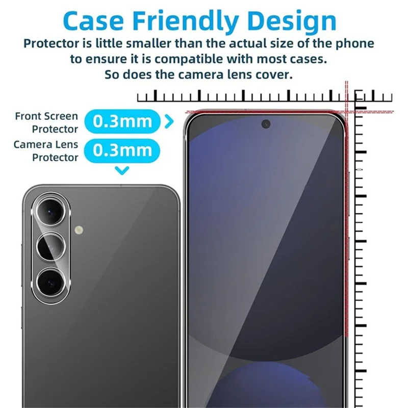 2Pcs For Samsung Galaxy A57 Screen Protector 2.5D Arc Edge High Clarity Tempered Glass Film with Camera Lens Film