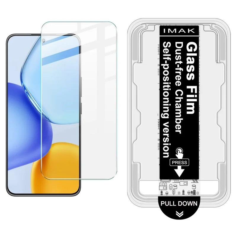 IMAK H Series For Honor X60 GT 5G Tempered Glass Screen Protector Easy Installation Film with Auto Dust-Remove Tool - Transparent Kit (NOT Complete Covering) (Fingerprint Unlock)