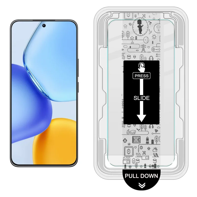 IMAK H Series For Honor X60 GT 5G Tempered Glass Screen Protector Easy Installation Film with Auto Dust-Remove Tool - Transparent Kit (NOT Complete Covering) (Fingerprint Unlock)