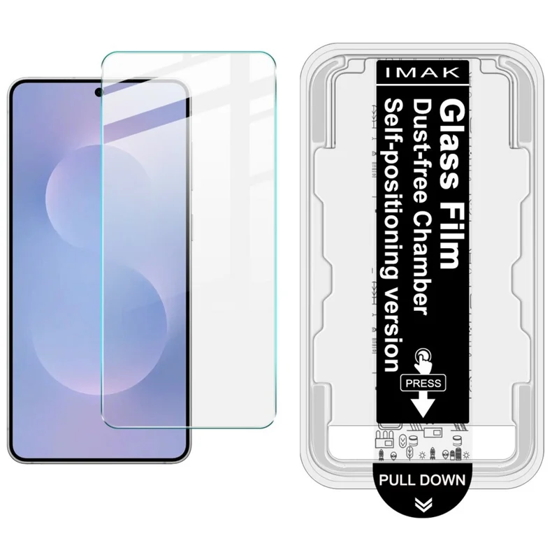 IMAK H Series For Samsung Galaxy S25 Edge Tempered Glass Screen Protector Easy Installation Film with Auto Dust-Remove Tool - Transparent Kit (NOT Complete Covering) (Fingerprint Unlock)