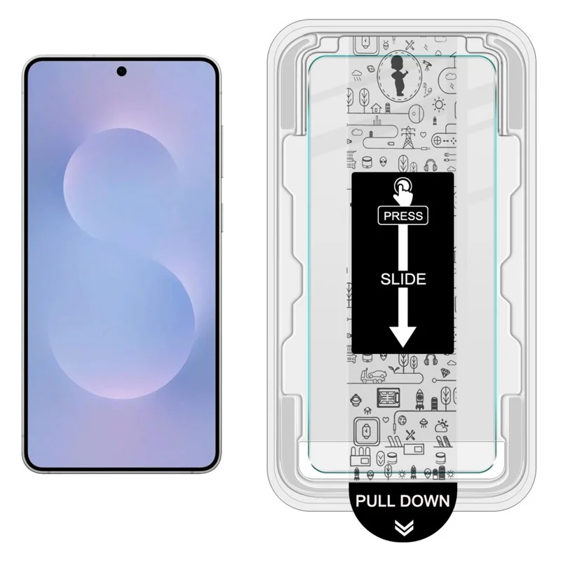 IMAK H Series For Samsung Galaxy S25 Edge Tempered Glass Screen Protector Easy Installation Film with Auto Dust-Remove Tool - Transparent Kit (NOT Complete Covering) (Fingerprint Unlock)