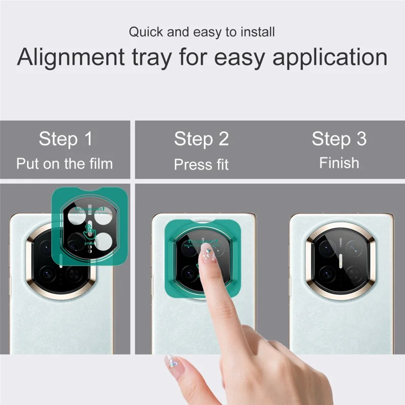 IMAK voor Huawei Mate X7 Gehard Glas Volledige Dekking Camera Lensbeschermer met Zelfpositionerend Frame (Zwarte Versie)