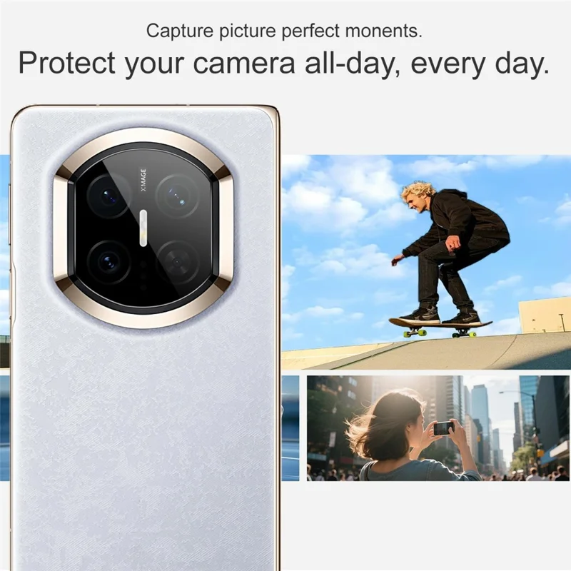 IMAK voor Huawei Mate X7 Gehard Glas Volledige Dekking Camera Lensbeschermer met Zelfpositionerend Frame (Zwarte Versie)