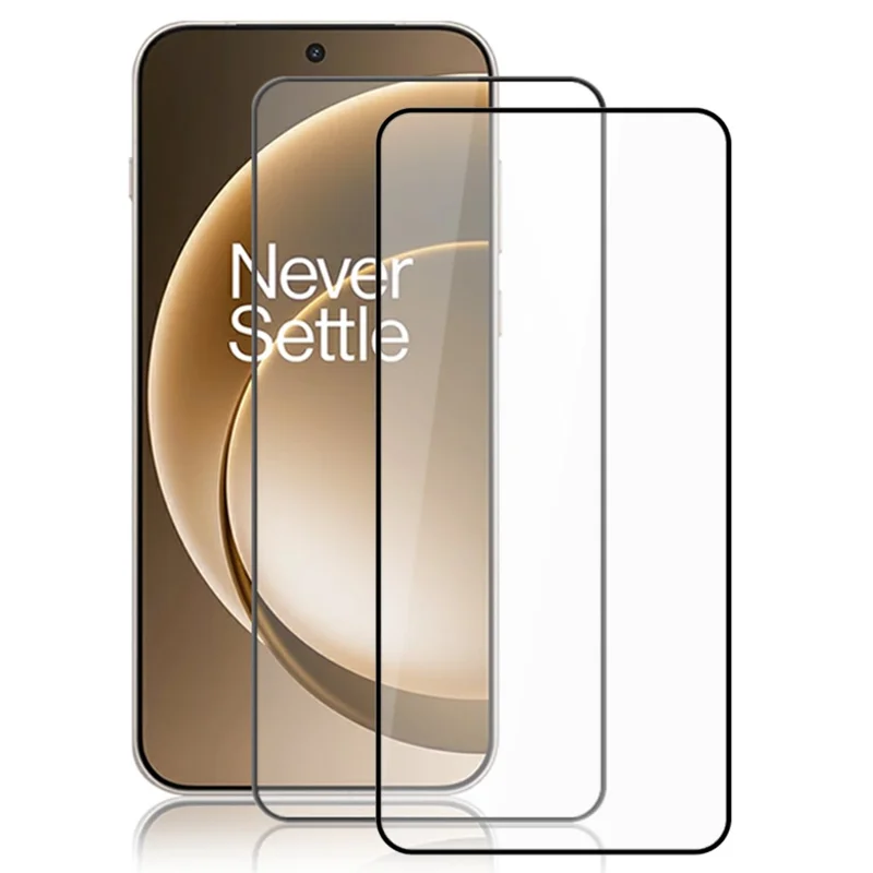 AMORUS 2 Stück für OnePlus 15 5G Vollbildschutzfolie, splitterfest, mit Seidendruck, Vollklebefolie aus gehärtetem Glas