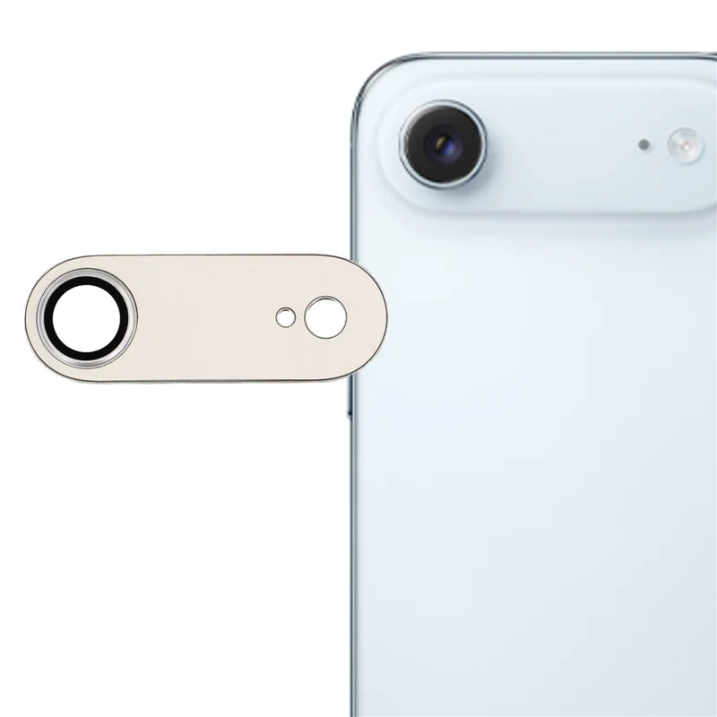 For iPhone Air 9H Hardness Tempered Glass Camera Lens Protector Full Cover Leather Coated Metal Lens Film - Silver