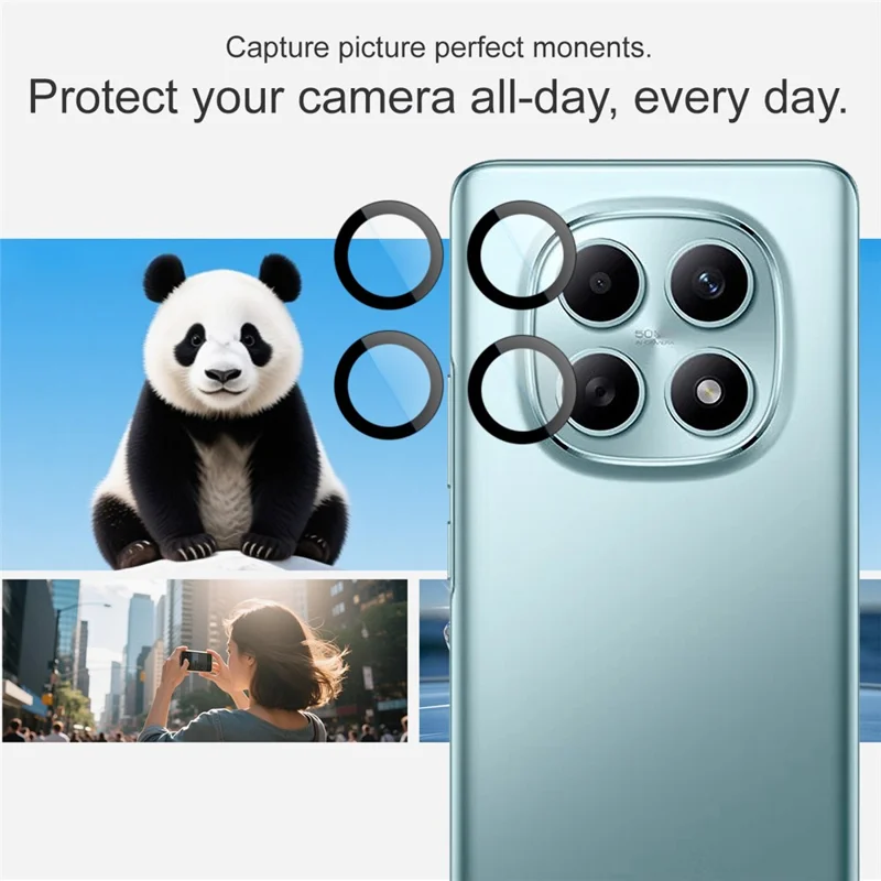 IMAK til Xiaomi Redmi Note 15 5G (Global) Hærdet Glas Kamera Linsebeskytter med Selvpositioneringsramme (Formindsket Version)