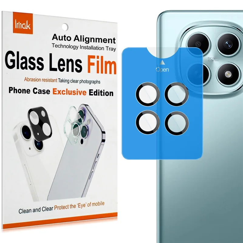 IMAK til Xiaomi Redmi Note 15 5G (Global) Hærdet Glas Kamera Linsebeskytter med Selvpositioneringsramme (Formindsket Version)