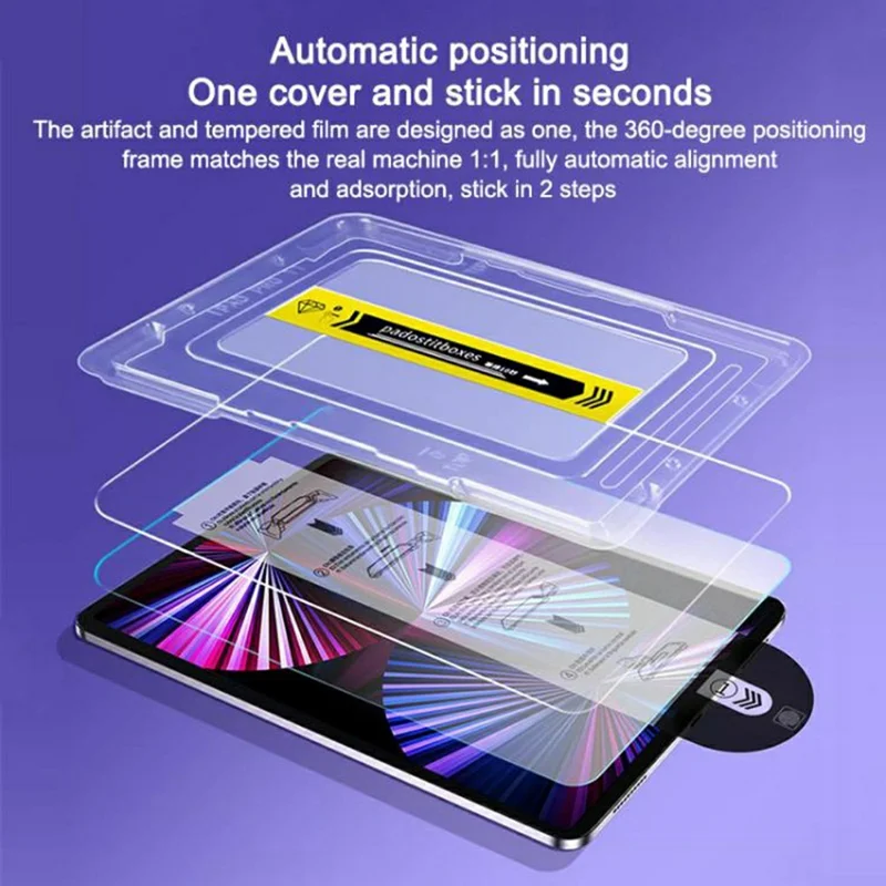 For Xiaomi Poco Pad M1 Screen Protector Full Coverage Tempered Glass HD Film with Automatic Dust Removal Tool