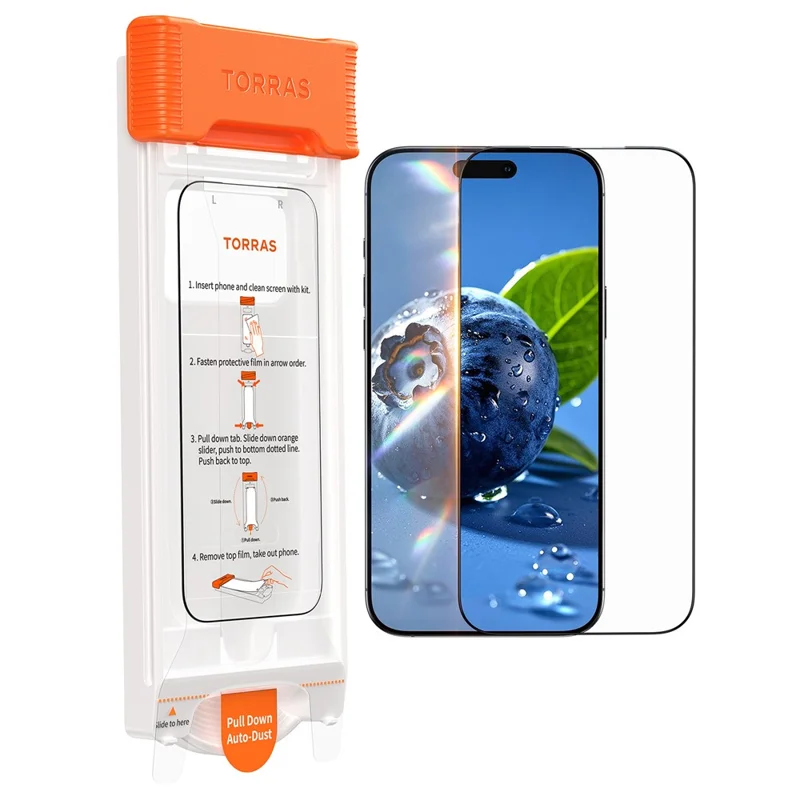 TORRAS OrigArmor Series for iPhone 17 Pro Max Full Screen Protector HD Clear Tempered Glass Film with Automatic Alignment Tool