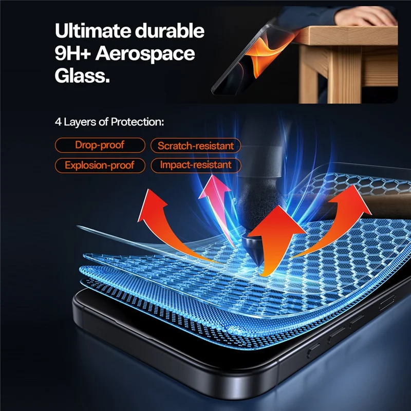TORRAS OrigArmor Series for iPhone 17 Pro Max Full Screen Protector HD Clear Tempered Glass Film with Automatic Alignment Tool