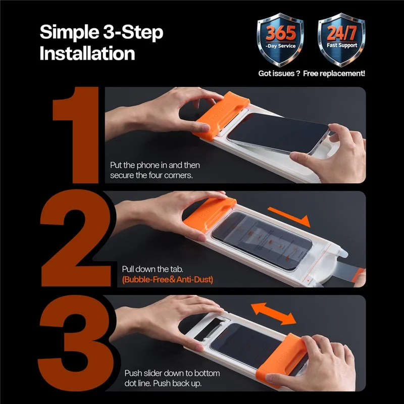 TORRAS OrigArmor Series for iPhone 17 Pro Max Full Screen Protector HD Clear Tempered Glass Film with Automatic Alignment Tool