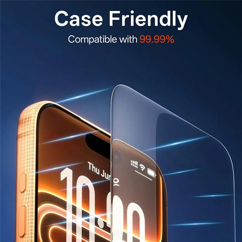 10Pcs For iPhone 17 Pro Max Screen Protector 3D Large Arc Edge Thick Glue HD Clear High Aluminium-silicon Glass Film (NOT Complete Covering)